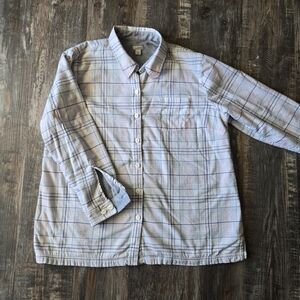 L.L. Bean Women's XL Gray and Pink Fleece-lined Button Down Shirt Cabincore